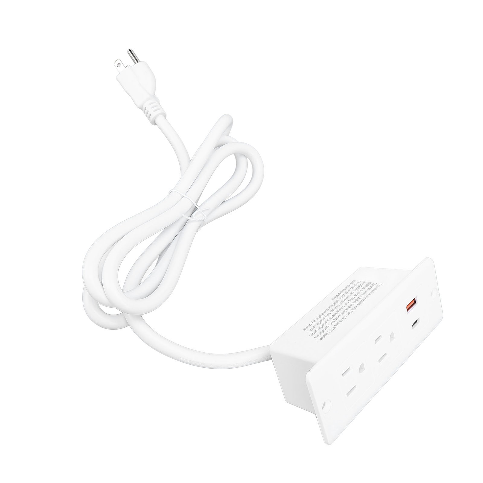 Recessed Power Strip 2 Outlets 1 USB C 1 USB A Ports Fast Charging Desk Outlet