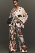 ALÉMAIS Michelle Silk Wide-Leg Pants $540 US 4 AU 8