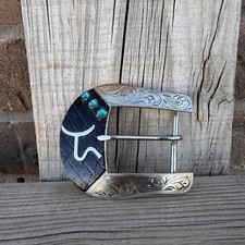 Cowboy Trophy Rodeo Style Belt Buckle with logo