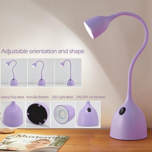 Gooseneck Desk Lamp 360° LED Flexible Reading Light Small Desk Lamps for Small - Bild 2 von 7
