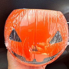 Filled Squishy Pumpkin Treat Pail Set w/ 18 Squishy Animals, Orange/Black