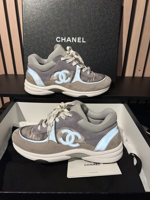 Chanel Low Top Trainer Cc Dark Grey 