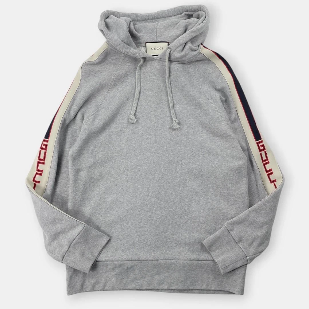 Felpa con cappuccio pullover Gucci linea tecnica logo laterale L m3_0712