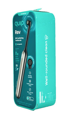 Quip Rev 360 Oscillating Electric Toothbrush   Rechargeable + Travel Case | NEW