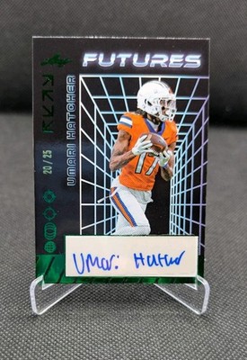 Umari Hatcher Auto /25 2024 Leaf Futures A-UH1 American Football NFL