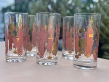 MCM Gay fad Bordeaux Collins Glasses 5.5” Set Of 7