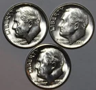(3) Roosevelt Dimes - 1955D 1955P 1955S - #0688E