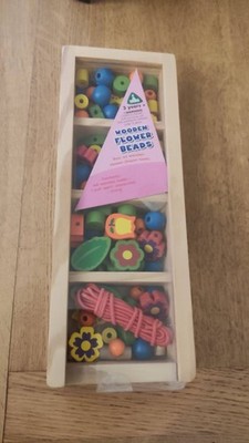 Frühförderzentrum ELC hochwertige Holz Blumenperlen in Box - Alter 3+ NEU