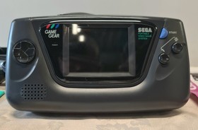 Sega Game Gear Handheld Console - Black with Case & 2 Games 