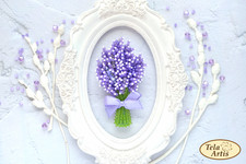 DIY Jewelry Making Pin Lavender Brooch Bead Embroidery Beading Kit