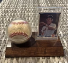 Wade Boggs Autographed Baseball  w/ Card And Display