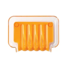 Better Living Trickle Tray 13302 Orange Soap Dish Non-Slip Sponge Tray for Sink