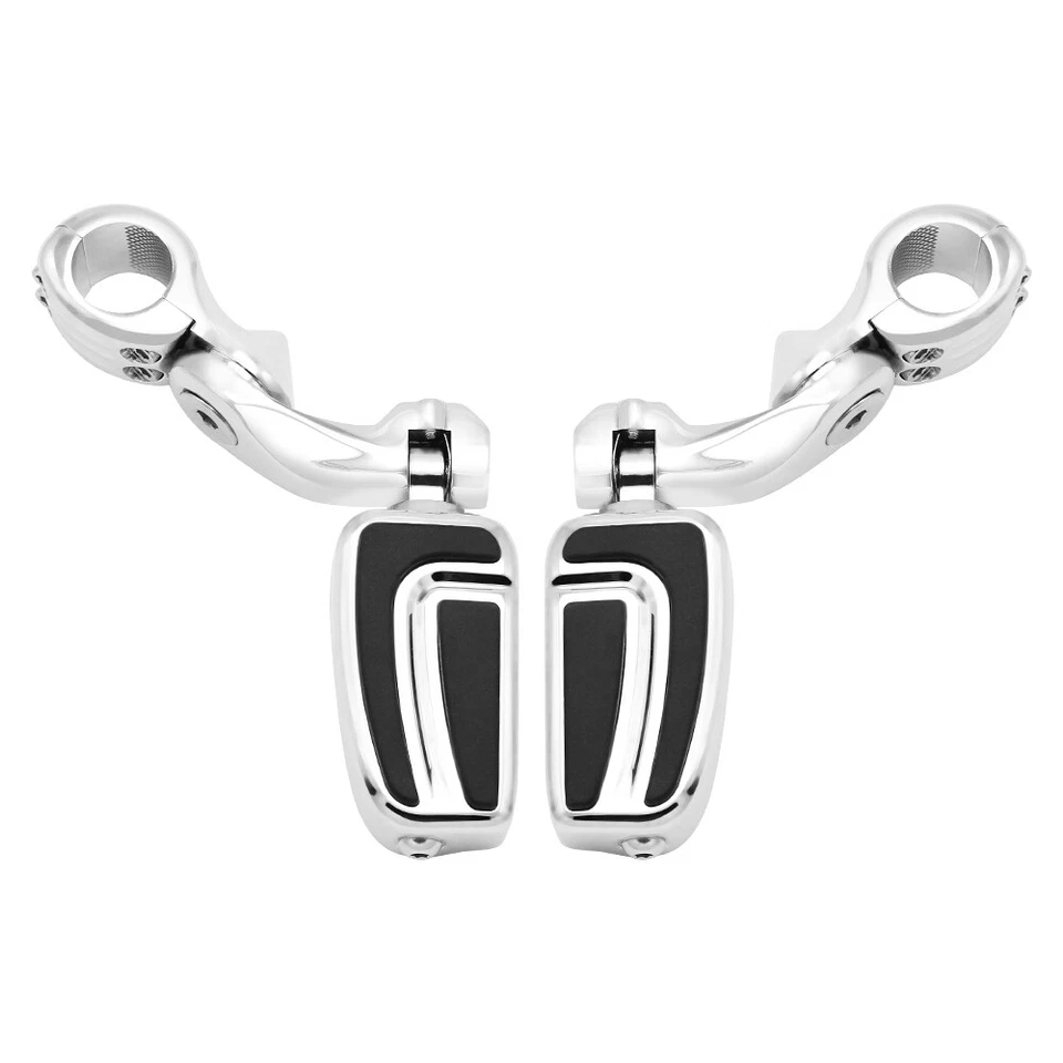 Barra protectora de barra de carretera estriberas cromadas 1-1/4" para Harley Electra Glide estándar Foto 2 de 4