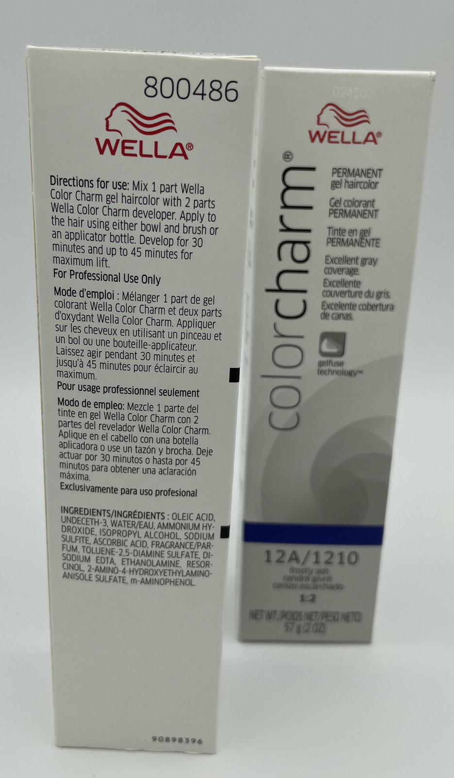 Color Charm Wella Permanent Gel Haircolor 12A/1210 Frosty Ash 2 oz / Set of Two