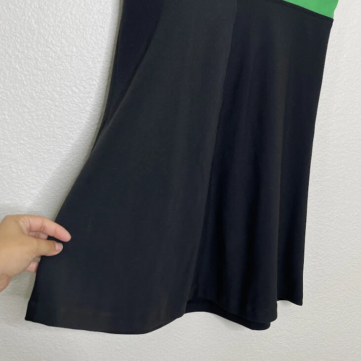 Abito Michael Kors taglia 2 aderente svasato mini primavera verde colorblock senza maniche lavoro