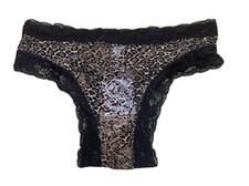 Frederick's of Hollywood Panty black Leopard lace new size XS