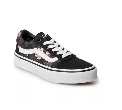 black flower vans shoes