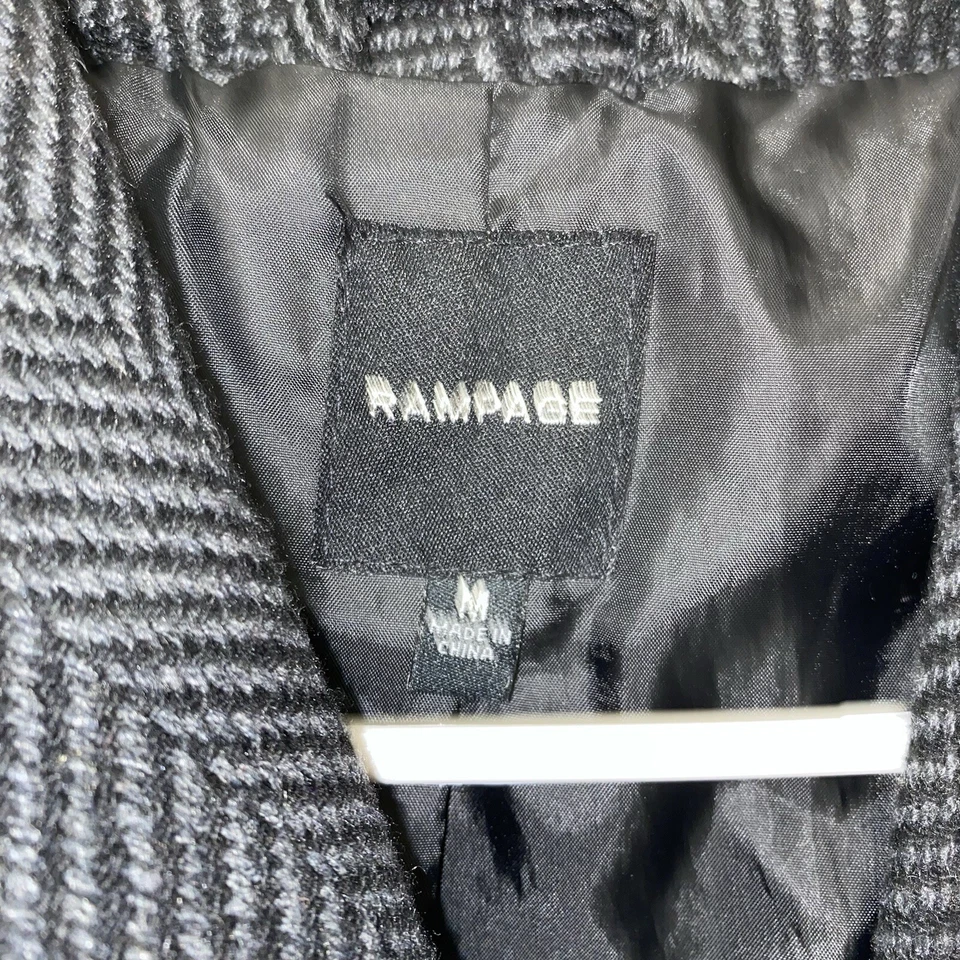 Chaqueta para mujer Rampage negra/gris doble botonadura caviar guisante abrigo ropa de trabajo mediana Foto 4 de 4