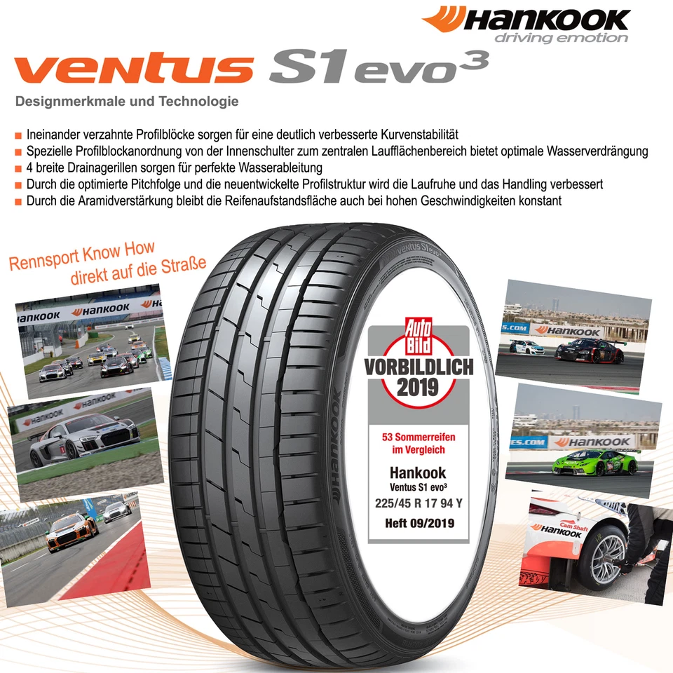 18" Sommerräder MAM RS4 PFP 225/40 Hankook S1EVO3 für Mercedes B-Klasse 246 245G - Bild 4 von 4