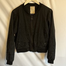 Numph Womens Black Floral Full Zip Jacket Size 10