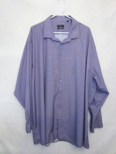 Shaquille O'Neal XLG Big Fit Cooling Stretch Purple Check Button Down Men's
