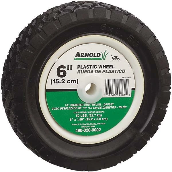 2 Arnold 6 In. Diamond Tread Lightweight Offset Hub Wheel 490 320