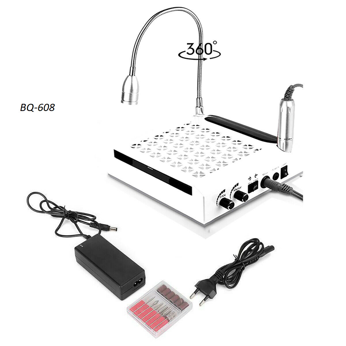 KIT 4 in 1 Aspiratore Fresa Lampada Unghie Manicure Professionale