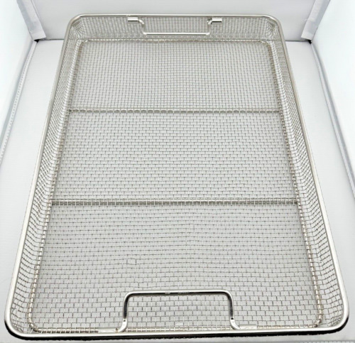Stainless Steel Sterilization Tray Mesh Surgical Instrument Basket 19" x 13" x 2