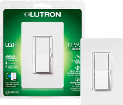 Lutron Diva LED+ Dimmer Switch for Dimmable LED, Halogen and Incandescent Bulbs