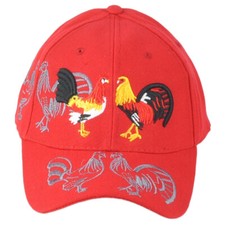 Gallo Lucha Pelea de Gallos Gallos Gallina Rojo Adulto Hombres Gorra Ajustable Estructurada