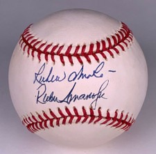 Ruben Amaro Sr & Ruben Amaro Jr Autographed Signed Baseball AMCo COA 21501