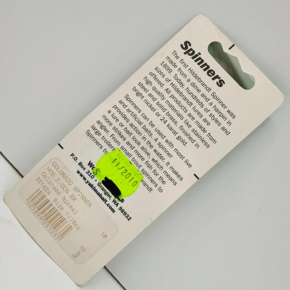 Spinners Wordens Hildebrandt Colorado níquel 321624 tamaño 1/16 oz 2/0CN Foto 3 de 4