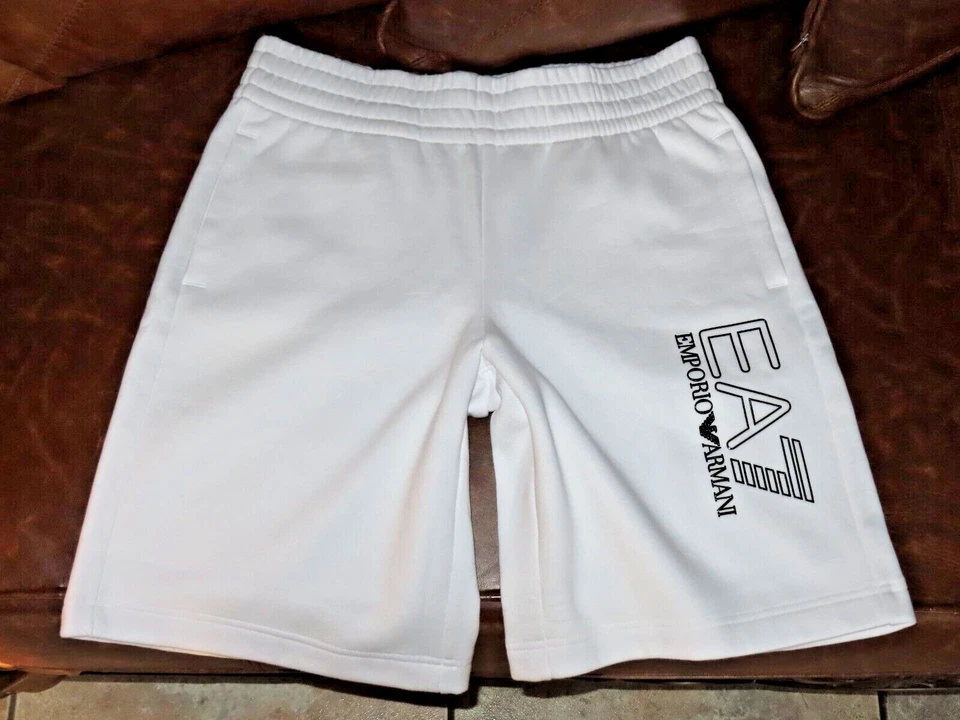 Emporio Armani EA7 Drawstring Fleece Bermuda Gym Beach Casual Shorts New NWT