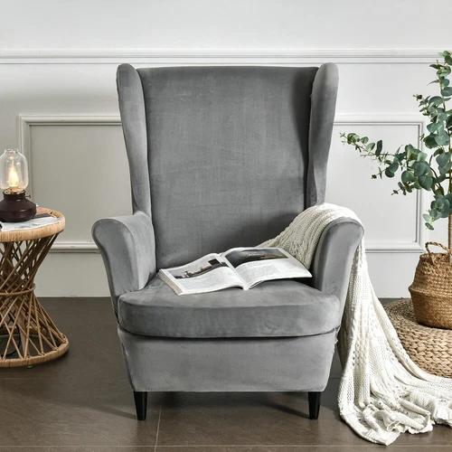 2-Piece Set Wing Back Chair Covers Stretch Wing Chair Slipcovers Armchair Covers - Bild 8 von 109