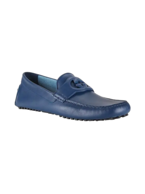 Gucci Men’s Blue Leather Interlocking G Driving Loafers Size 8 Gucci GG Interlocking Men main image 2