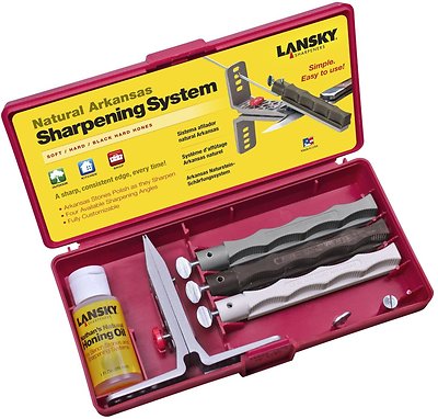 Lansky 3-Stone Natural Arkansas Kit Knife Sharpening System LKNAT