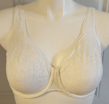 Vtg Olga Women's Full Coverage Underwire Unpadded Bra White Eyelet 35051 Sz 38D