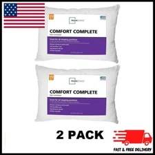 Mainstays Comfort Complete Bed Pillow, Standard/Queen (2 Pack)