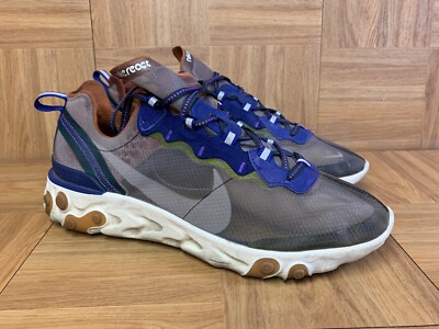 RARE  Nike React Element 87 Dusty Peach Atmosphere Gray Grape Sz 11 AQ1090-200