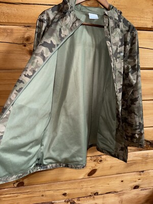 Columbia Omni Tech Camo Hooded Full Zip Womens Windbreaker Rain