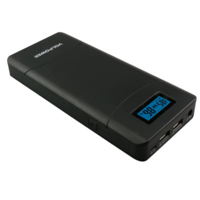 Volpower Powerbank 10000mAh PC 12-24V Laptop Laptop 5V Handys QC3.0 Schwarz