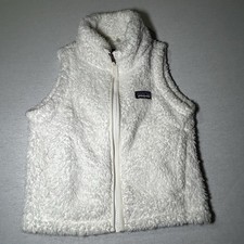 Patagonia Los Gatos fleece vest in white, girls XS 5-6