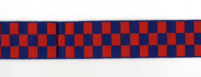 Ripsband zum Basteln, 40 mm breit - kariert blau und rot