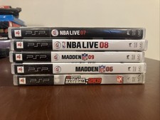 Lot Of 5 Sports Psp Games Cib: Madden Nba Lige Mlb 2k9