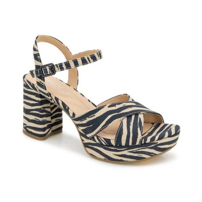 Womens Kenneth Cole Reaction Reeva Platform Heeled Dress Sandals Zebra Print