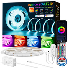 PAUTIX RGB COB LED Strip Light 16.4ft/5m, UL Listed, 24V Color Changing