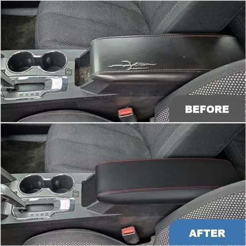 Center Console Armrest Cover for Chevy Equinox/GMC Terrain 2010-2017 Black Red - Image 4 of 4