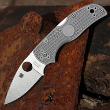 SPYDERCO NATIVE 5 LIGHTWEIGHT FOLDING KNIFE MAXAMET TOOL STEEL GRAY FRN C41PGY5
