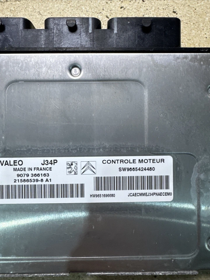 2011 PEUGEOT 207 1.4 PETROL ENGINE CONTROL UNIT ECU SW9665424480 - Image 2 of 3