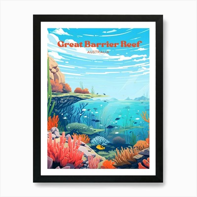 Great Barrier Reef Australien Koralle gerahmtes Wandbild Poster Leinwanddruck Bild